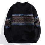 Chunky Cable Knit Nordic Crew Neck Sweater for Men