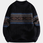 Chunky Cable Knit Nordic Crew Neck Sweater for Men - View 4