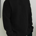 Chunky Knit Ribbed Crew Neck Sweater for Men