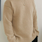 Chunky Knit Ribbed Crew Neck Sweater for Men - View 14