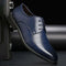 Closed Lace Oxford Brogue Dress Shoes for Men - Navy