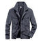 Corduroy Button-Up Jacket with Welt Pockets for Men
