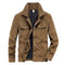 Corduroy Button-Up Jacket with Welt Pockets for Men - Khaki