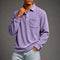 Corduroy Long Sleeve Polo Shirt with Chest Pocket for Men