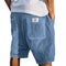 Corduroy Shorts with Welt Pockets for Men - Blue