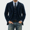 Corduroy Two-Piece Suit with Blazer and Vest for Men