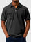 Cotton-Denim Chest Pocket Polo Shirt for Men - Black