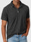 Cotton-Denim Short Sleeve Polo Shirt for Men - Black