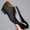 Crocodile Embossed Leather Loafers for Men - Black