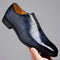 Crocodile Embossed Leather Loafers for Men - Blue