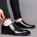 Crocodile Embossed Leather Loafers for Men - View 6