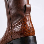 Crocodile Embossed Leather Western Boots for Men - View 3