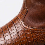 Crocodile Embossed Leather Western Boots for Men - View 4