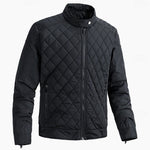Diamond-Quilted Stand Collar Jacket for Men