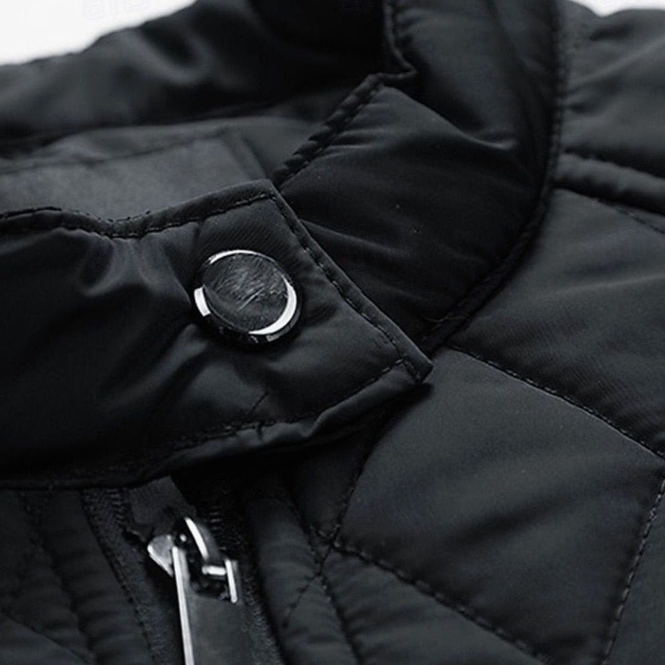 Diamond-Quilted Stand Collar Jacket for Men - View 10