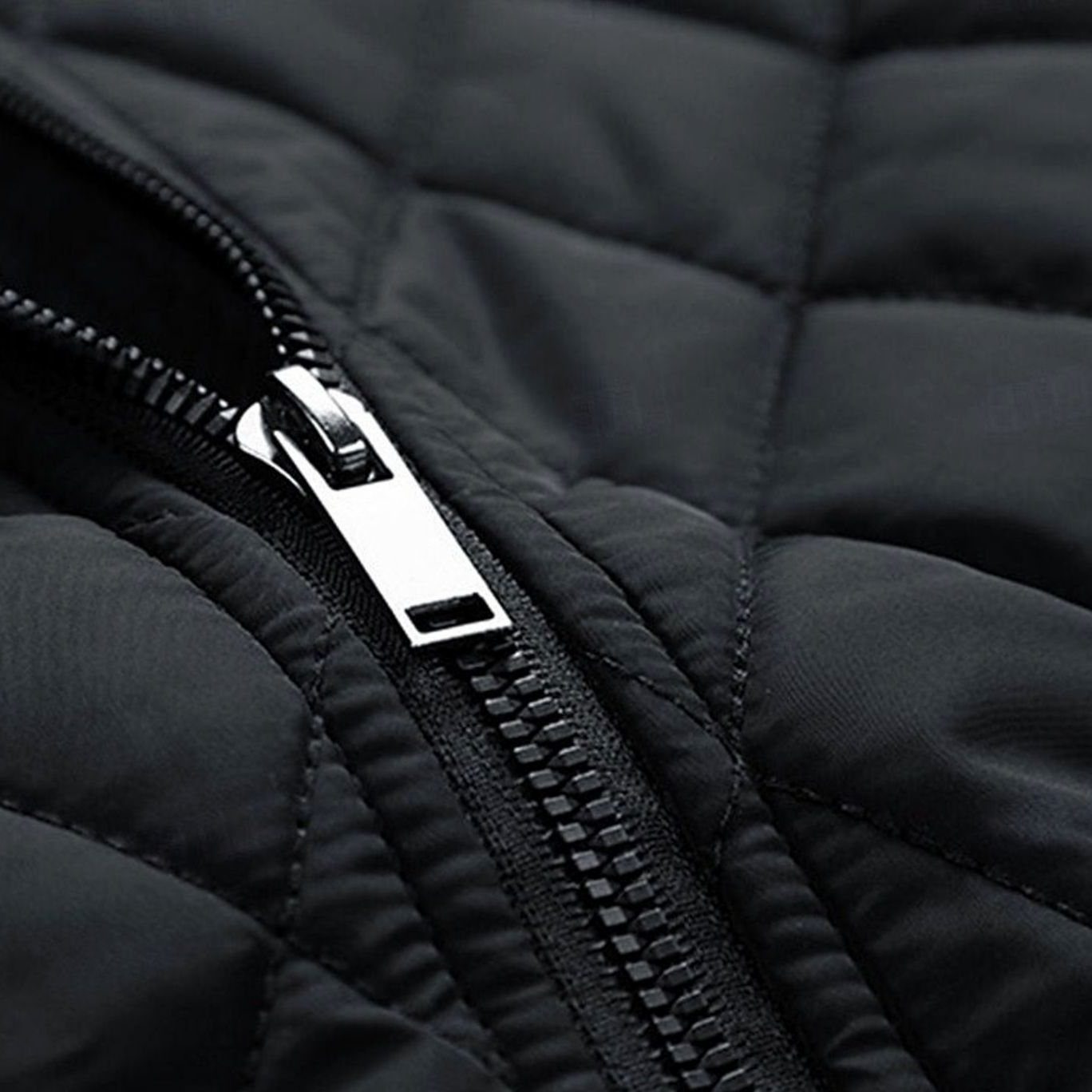 Diamond-Quilted Stand Collar Jacket for Men - View 11
