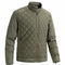Diamond-Quilted Stand Collar Jacket for Men - Army Green