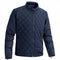 Diamond-Quilted Stand Collar Jacket for Men - Dark Blue