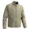 Diamond-Quilted Stand Collar Jacket for Men - Khaki