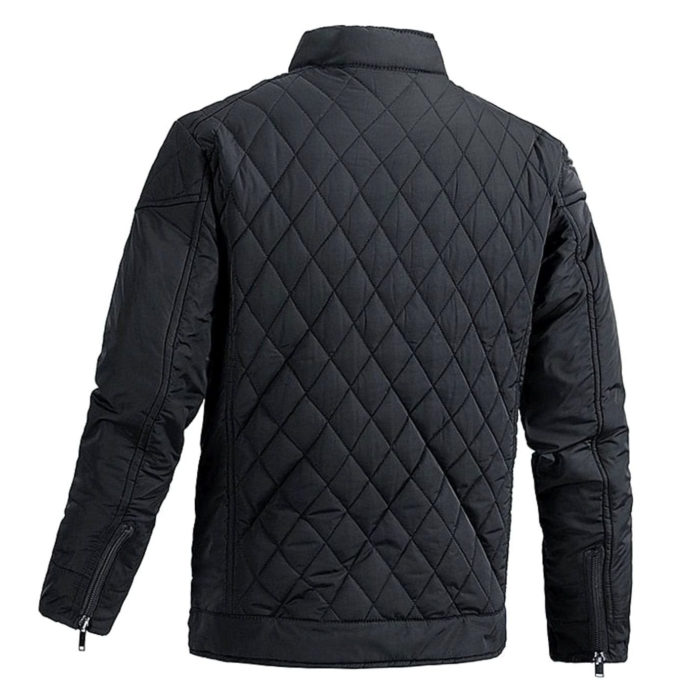 Diamond-Quilted Stand Collar Jacket for Men - View 2
