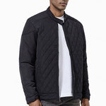 Diamond-Quilted Stand Collar Jacket for Men - View 5