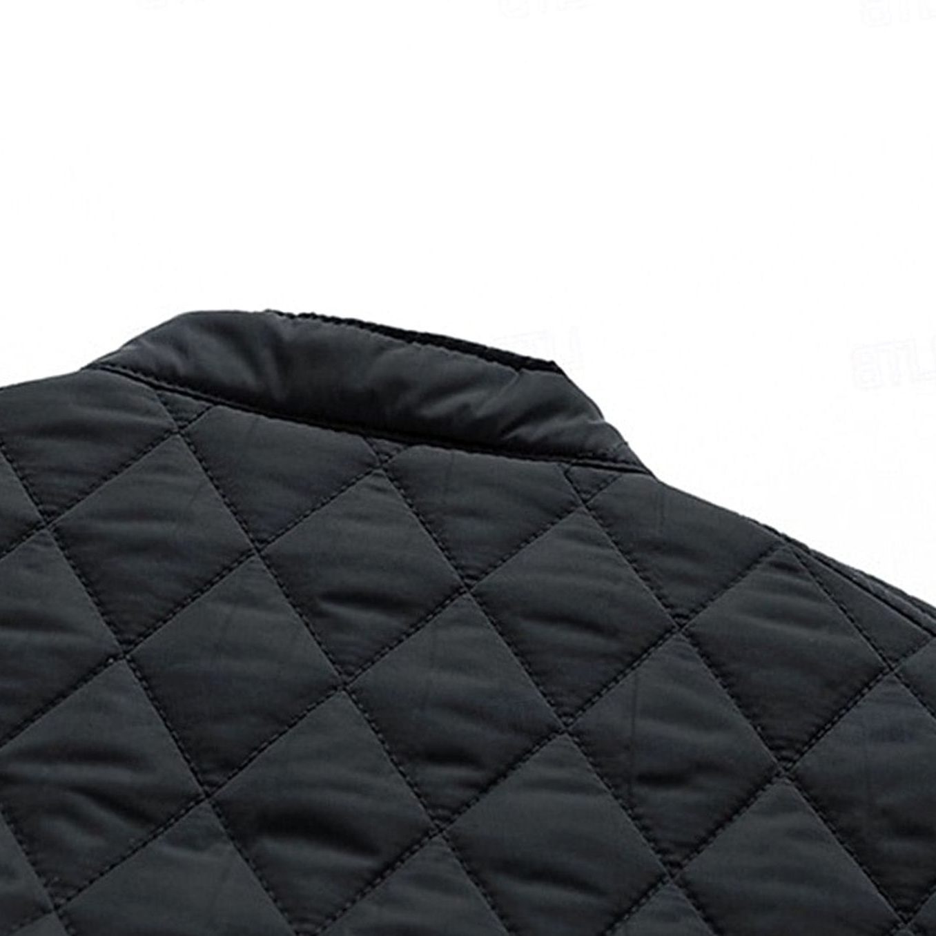 Diamond-Quilted Stand Collar Jacket for Men - View 9