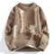 Distressed Frayed Knit Pullover for Men - Taupe