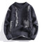 Distressed Frayed Knit Pullover for Men - Gray