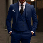 Double-Breasted Blazer Set for Men - Navy