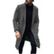 Double-Breasted Long Wool Overcoat for Men - Grau