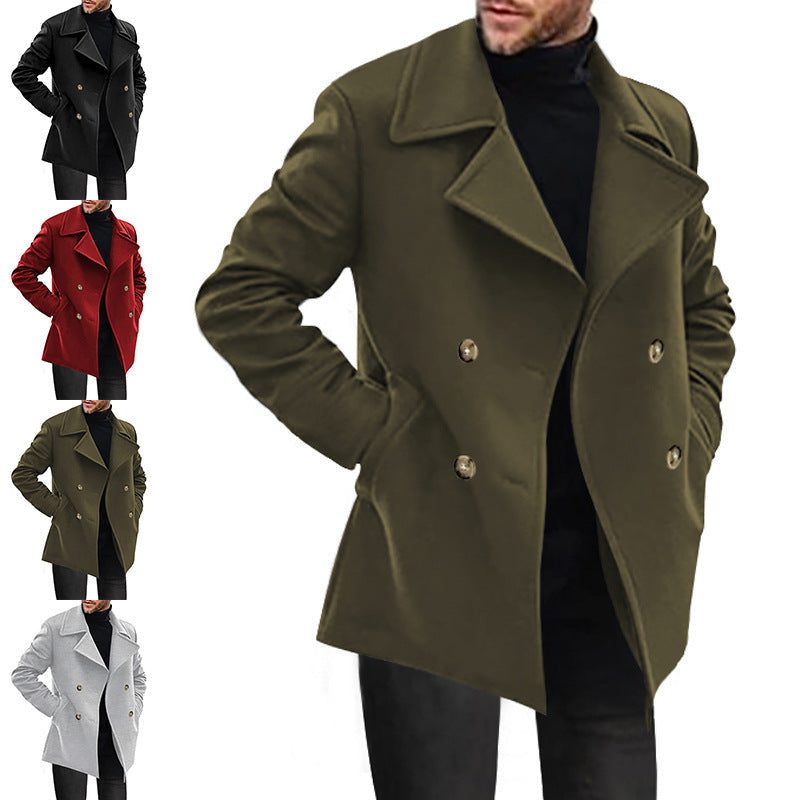 Double-Breasted Wool Overcoat for Men - View 2