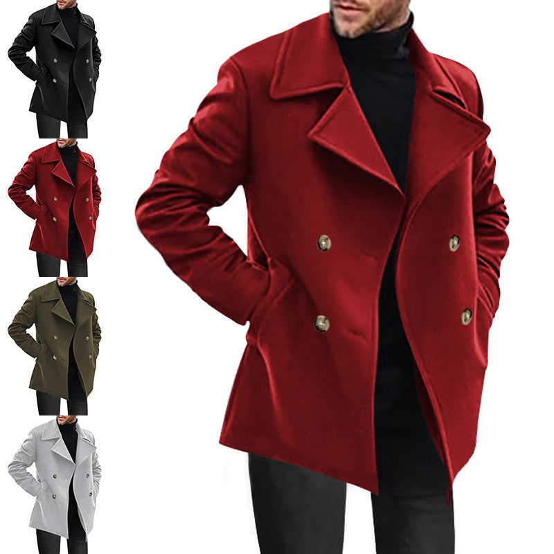 Double-Breasted Wool Overcoat for Men - View 3
