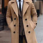 Double-Breasted Wool Winter Overcoat for Men