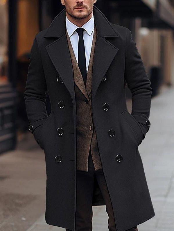 Double-Breasted Wool Winter Overcoat for Men - View 5