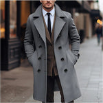 Double-Breasted Wool Winter Overcoat for Men - Dunkelgrau