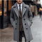 Double-Breasted Wool Winter Overcoat for Men - Dunkelgrau
