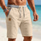 Drawstring Linen Shorts for Men - Beige