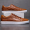 Embossed Checkerboard Leather Shoes Low Top Sneakers for Men
