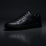 Embossed Checkerboard Leather Shoes Low Top Sneakers for Men - View 7