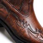 Embossed Leather Cowboy Boots for Men - View 3