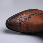 Embossed Leather Cowboy Boots for Men - View 4