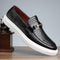 Embossed Slip-On Loafer Shoes with Horsebit Buckle for Men