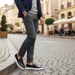 Embossed Slip-On Loafer Shoes with Horsebit Buckle for Men - View 12