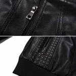 Faux Leather Bomber Jacket with Removable Hood for Men - View 5