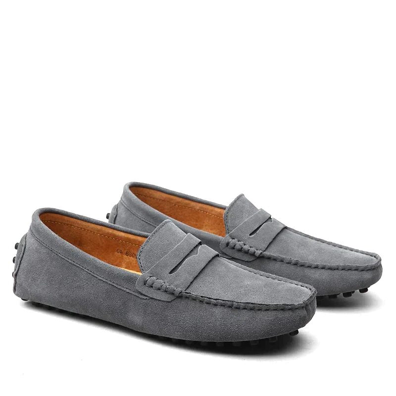 Suede Penny Loafers for Men - Grau