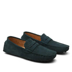 Suede Penny Loafers for Men - Grün
