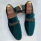 Faux Suede Rope Detail Slip-On Loafer Shoes for Men - Green