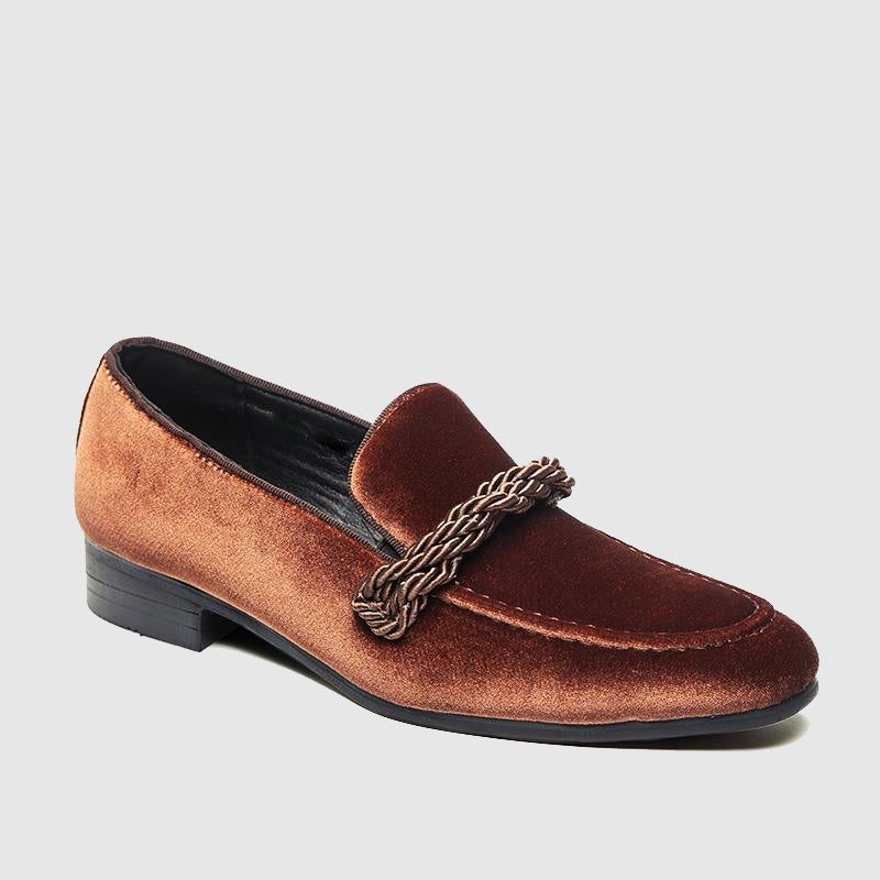 Faux Suede Rope Detail Slip-On Loafer Shoes for Men - View 5