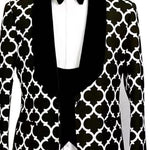 Geometric Print Single Breasted Suit for Men - View 3