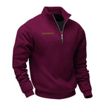 Half-Zip Stand Collar Fleece Sweatshirt for Men - Burgundy